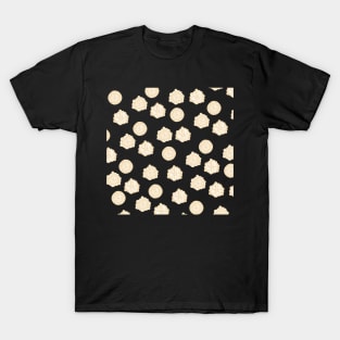 Hand Drawn Yellow Abstract Circles and Flowers T-Shirt